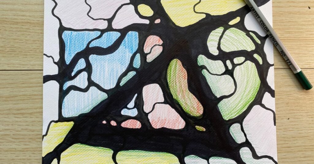 A drawing filled with color